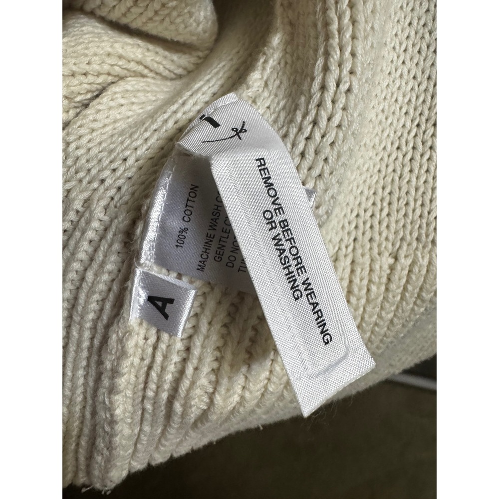 Ann Taylor LOFT Cream Cable Knit Open Front Cardigan Short Sleeve Sweater XL - Picture 3 of 4